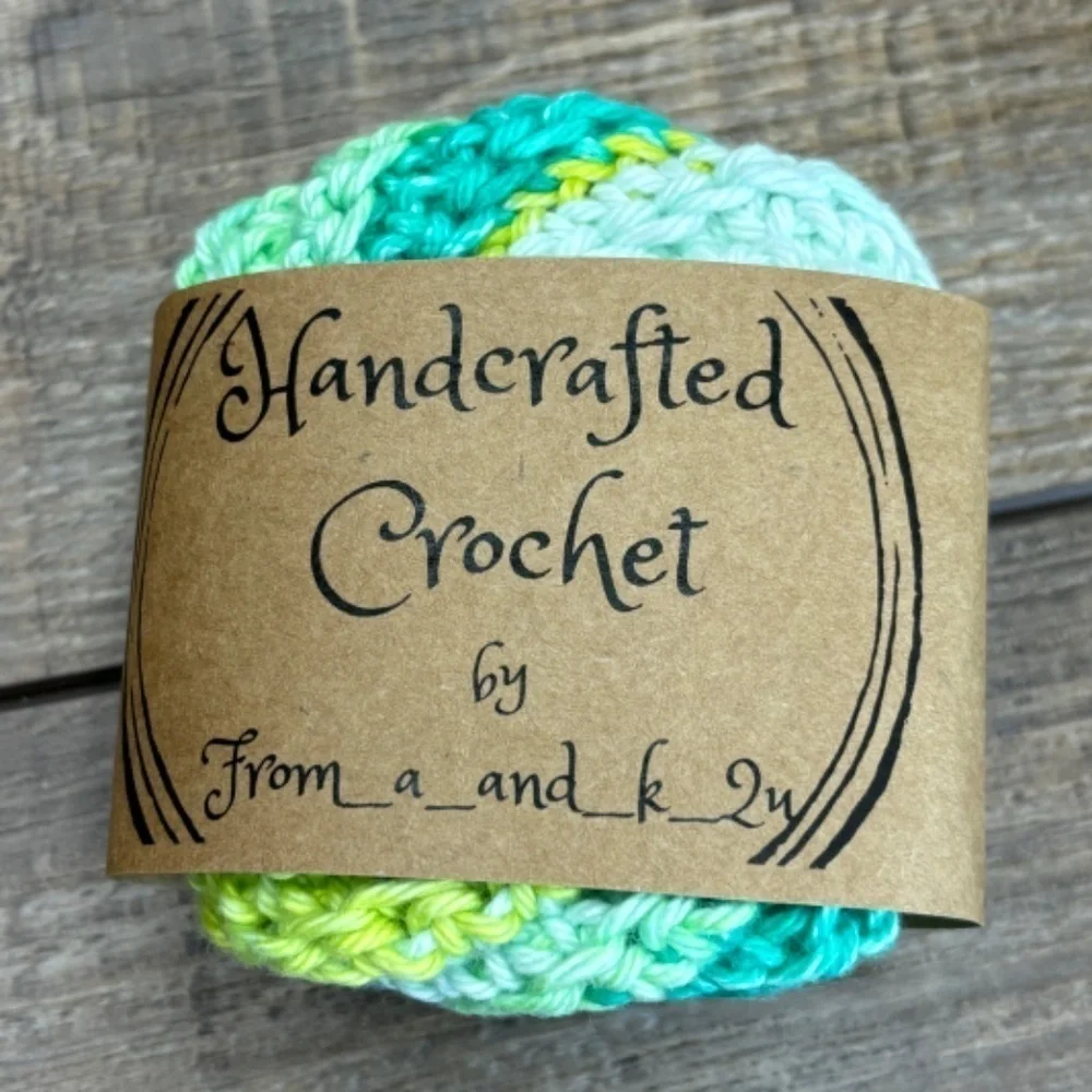 Handcrafted Crochet Spiral Tawashi Bath Scrubbies‎ Set Cotton Yarn Handmade